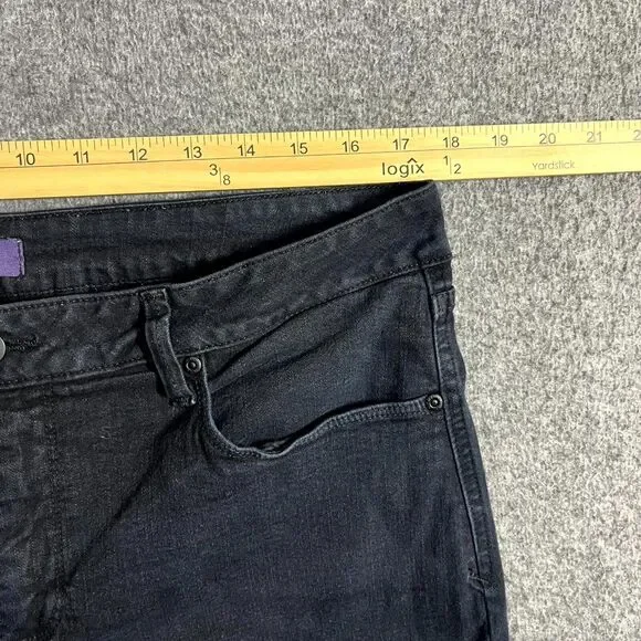 NYDJ Billie Mini Bootcut Jeans Size 16 Black Mid Rise Stretch Lift Tuck Mom Prep - Picture 9 of 10